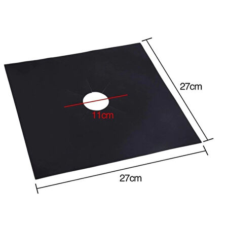 Ocak Koruyucu Folyo Yanmaz Yapışmaz 4&amp;apos;lü Set Siyah (4915)