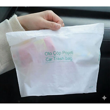 Pratik Su Geçirmez Oto Araba Çöp Poşeti Yapışkanlı 20 Adet (4915)