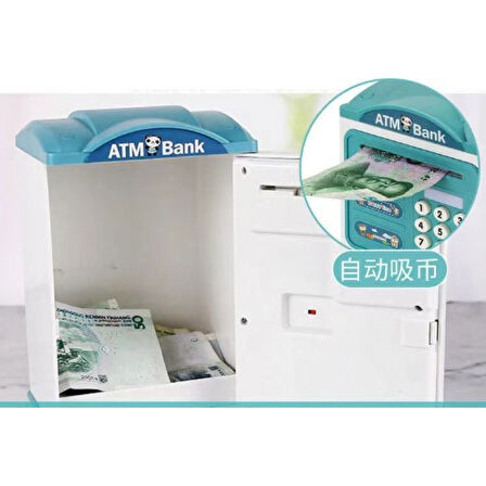 Parmak İzi Görünümlü Elektronik Şifreli Otomatik Kağıt Para Alan Atm Kumbara (4915)
