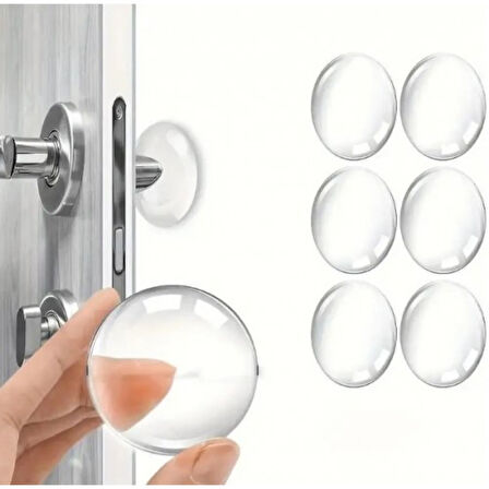 Şeffaf  Silikon Mobilya Ve Kapı Durdurucu Darbe Pedi 6 Lı (4915)