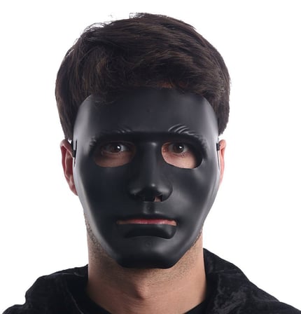 Siyah Renk Hip Hop Anonim Jabbawockeez Dans Maskesi 18x19 cm (4915)