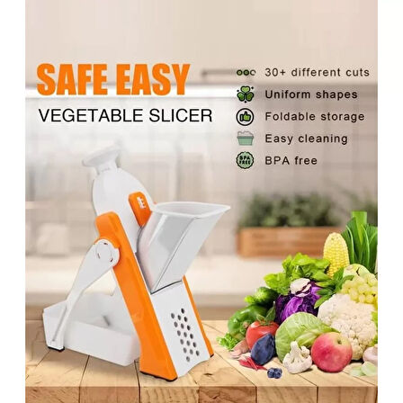 Çok Amaçlı Basmalı Sebze Dilimleyici Doğrayıcı Mandolin Brava Spring Slicer Kitchenmate (4915)