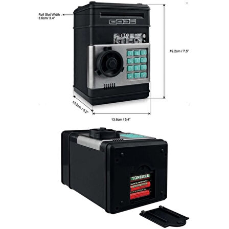 Elektronik Şifreli Kasa Otomatik Kağıt Para Alan Atm Kumbara (4915)