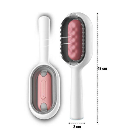 Su Hazneli Kedi ve Köpek Tüyü Toplamama Fırçası Su Hazneli Pet Tarağı (4915)