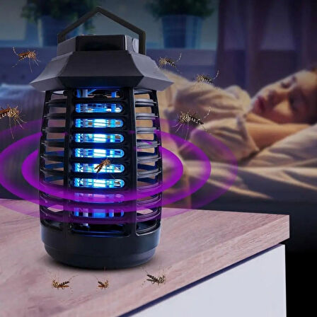 Tutma ve Asma Saplı Ledli Sinek Makinası 2W Sinek Öldürücü UV Mor Işıklı Aparat (4915)