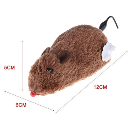 Kurmalı Kedi Eğitim Oyuncağı Tüylü Peluş Fare Yakalama İnteraktif Sevimli Eğlenceli Oyuncak (4915)