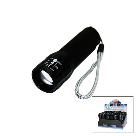 LED GOLD ORION HIGHLIGHTING ALUMİNUM FLASHLİGHT PİLLİ ZOOMLU EL FENERİ METAL KASA (4915)