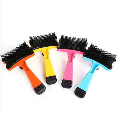 Evcil Hayvan Kedi Köpek Tüy Toplayıcı Otomatik Tuşlu Pet Tarak (4915)