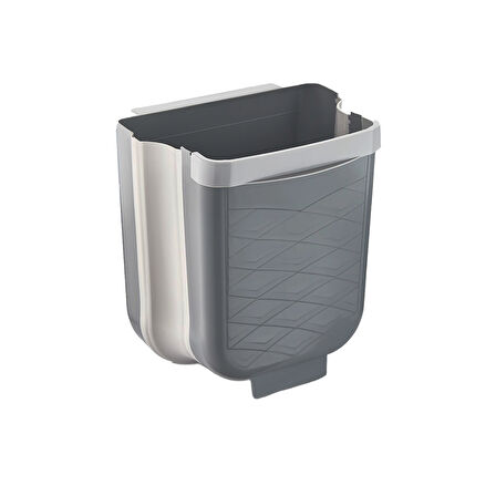 GRİ KATLANABİLİR MUTFAK ÇÖP KOVASI 6LT (4915)
