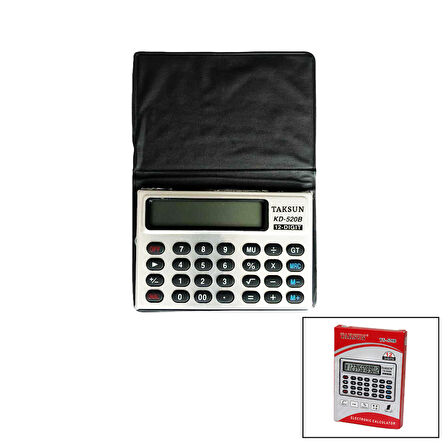 12 HANELİ MİNİ CEP - KILIFLI HESAP MAKİNESİ6.6X1.9X9.3CM TS-520B (4915)