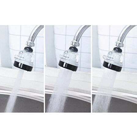 Su Tasarruflu  3 Fonksiyonlu  Oynar  Musluk Başlığı - Şeffaf (4915)