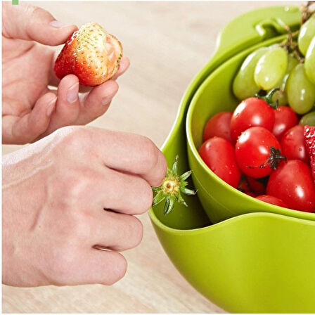 Çok Amaçlı 360 Derece Dönebilir Pratik Hazneli Mutfak Süzgeç Elek (4915)