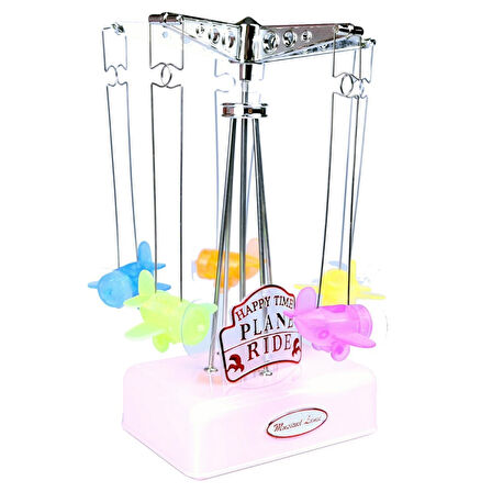 Hareketli Uçaklı Kurmalı Hediyelik Küçük Müzik Kutusu Aleti (4915)