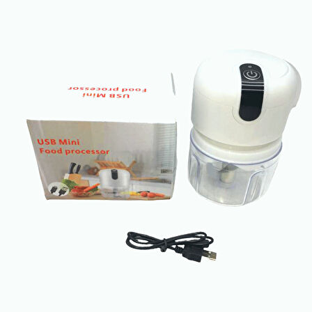 USB MİNİ FOOD PROCESSOR USB ŞARJLI MİNİ 3 BIÇAK BLENDER RONDO DOĞRAYICI 250ML (4915)