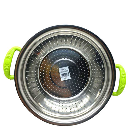 PLASTİK RENKLİ KULP METAL SEPET SÜZGEÇ 26CM. (4915)