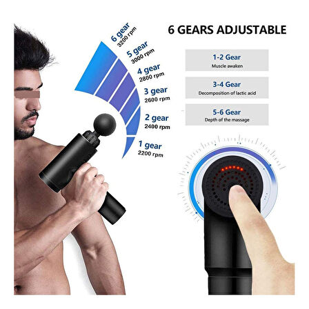 Sporcu Masaj Aleti 4 Başlıklı Şarjlı Titreşimli Yoğurmalı (4915)