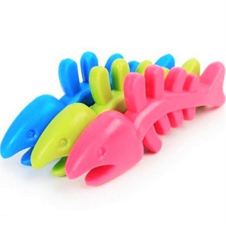 Balık Kemiği İskelet Şekilli Renkli Plastik Kedi Oyuncağı (4915)