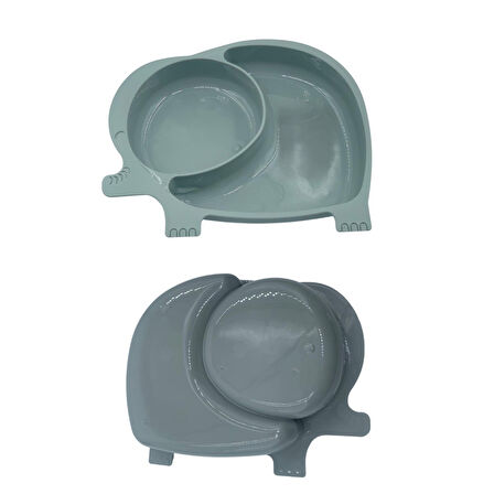Bebek Ve Çocuk İçin Sevimli Fil Model Desenli Yemek Bebek Mama Kabı Bölmeli Tabak (4915)