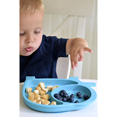 Bebek Ve Çocuk İçin Sevimli Fil Model Desenli Yemek Bebek Mama Kabı Bölmeli Tabak (4915)