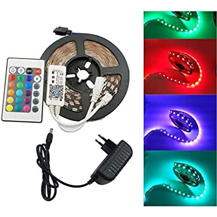 Şerit Led 5 Metre Kumandalı Animasyonlu RGB (4915)