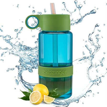 Narenciye Limon Sıkmalı Pratik Detoks Toksin Atıcı Su Matarası Spor Şişesi (4915)