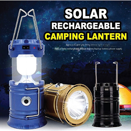 Kamp Feneri Güneş Enerjili Şarjlı Led Lamba (4915)