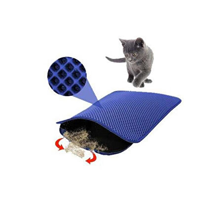 Kedi Tuvalet Önü Kum Toplayıcı Temizleyici Elekli Gri Paspas (4915)