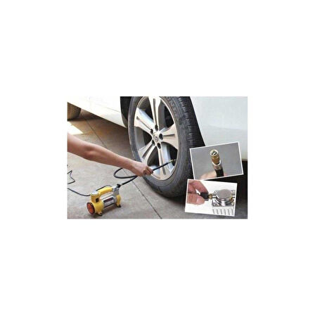 Metal Gövdeli ve Işıklı Mini Araç Hava Kompresörü (4915)