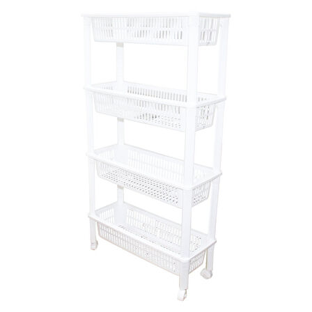 4 KATLI DÜZENLEYİCİ  - RAF ÜNİTESİ TEKERLEKLİ 510X205X945MM (4915)
