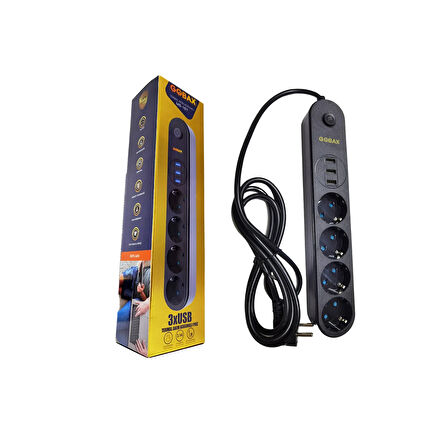 Termal Akım Korumalı Grup Priz Ve 3’lü Usb Şarj Aleti (4915)