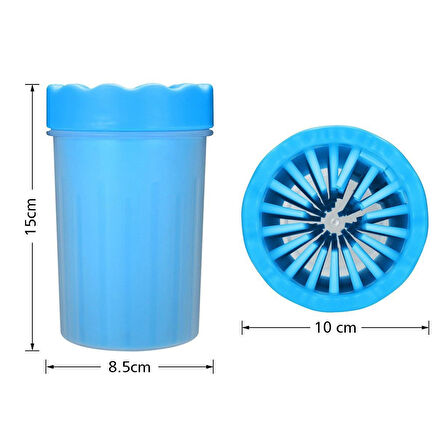 Silikon Jel Fırçalı Kedi Köpek Pati Ayak Yıkama Temizleme Kovası (Küçük) (4915)