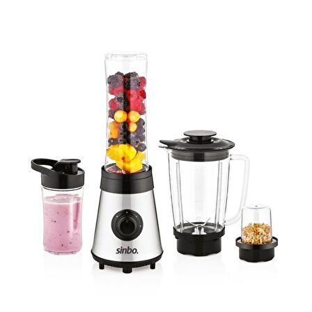 BUZ KIRICI - KAHVE ÖĞÜTÜCÜ HAZNELİ - ŞİŞELİ ÇOK AMAÇLI SMOOTHIE BLENDER 800ML - 500W SHB-3190 (4915)