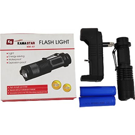 Zoomlu Şarjlı El Feneri KM-87 (4915)