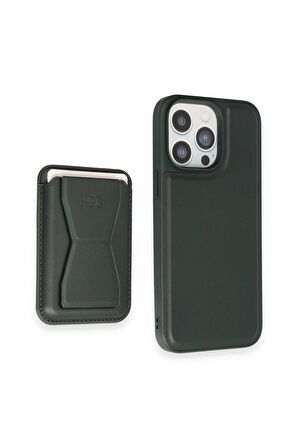 iPhone 14 Pro Kılıf HD Deri Luxury Fuchsia Magnet Kartvizitli Kapak