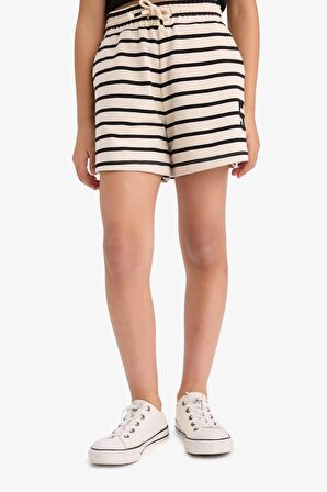 DeFacto Kız Çocuk Beli Lastikli Çizgili Şort A2466A825HSBK81