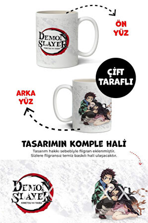 Demon Slayer İblis Keser Komple Baskılı Kupa Bardak - Sevgiliye Arkadaşa Komik Hediye