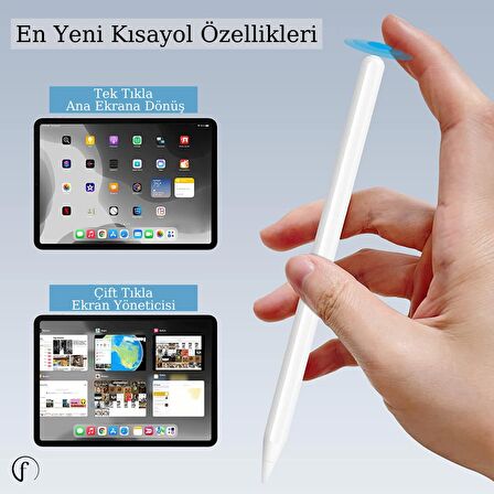 Apple İpad Kablosuz Şarj Olabilen Avuç İçi Reddetme Özellikli Eğime Duyarlı Manyetik Kalem