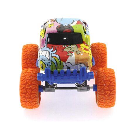 Die Cast Desenli Monster Araba - Turuncu