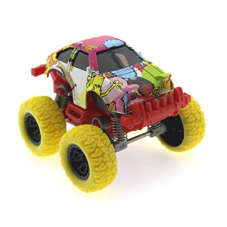 Die Cast Desenli Monster Araba - Sarı