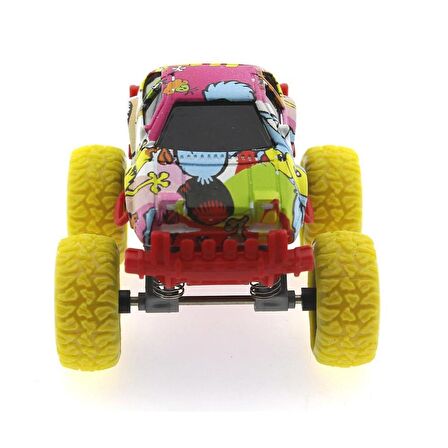 Die Cast Desenli Monster Araba - Sarı