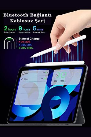 İpad Pro 11 inç M2 Çip Uyumlu Kablosuz Şarj Olabilen Palm Rejection ve Tilt Özellikli Stylus Pen