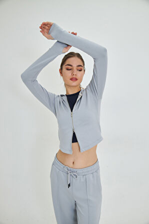 Özel Dikim Modal Kumaş  Fermuarlı Kapüşonlu Sweatshirt