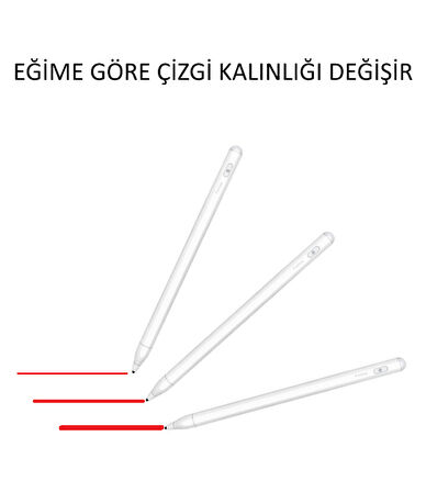 Galaxy Tab S6 Lite P610 Uyumlu Eğime Göre Çizgi Kalınlığı Değişen Şarjlı Dokunmatik Ekran Kalemi Stylus Pen