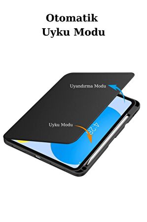 Apple iPad Air 10.9 2022 (4.Nesil) Uyumlu 360° Dönebilen Standlı Pino Tablet Kılıfı 