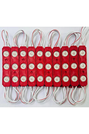 Kırmızı Modül Mercekli 3 Ledli Kablolu Parmak Led 12 v 5 adet