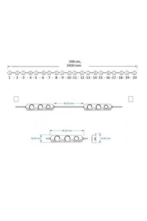 Kırmızı Modül Mercekli 3 Ledli Kablolu Parmak Led 12 v 5 adet