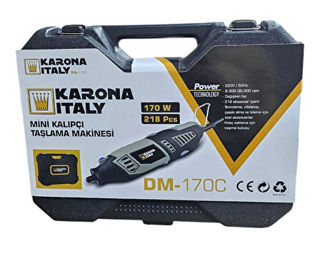 ELEKTRİKLİ GRAVÜR SETİ 218 PARÇA DM-170/C 220W KARONA