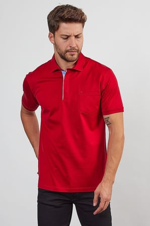 Erkek Basic Cepli Çıtçıtlı Dar Kahverengi Polo Yaka Tişört