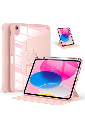 Apple iPad Air 10.9 2022 (4.Nesil) Uyumlu 360° Dönebilen Standlı Pino Tablet Kılıfı 
