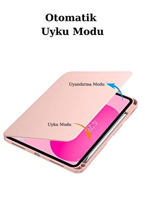 Apple iPad Air 10.9 2022 (4.Nesil) Uyumlu 360° Dönebilen Standlı Pino Tablet Kılıfı 